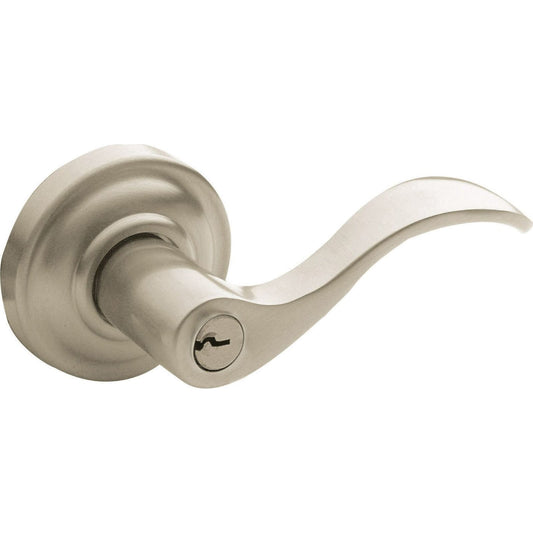 Baldwin Estate 5255 Wave Keyed Lever in Lifetime (PVD) Satin Nickel