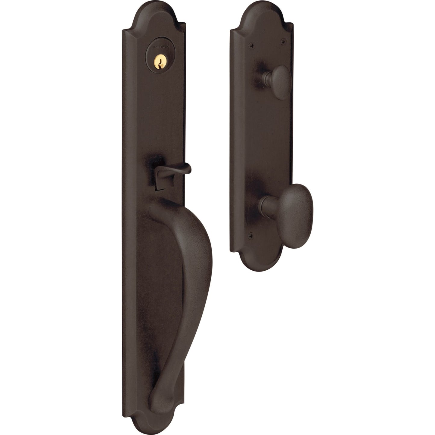 6402 Boulder Full Escutcheon Handleset with Knob in Venetian Bronze