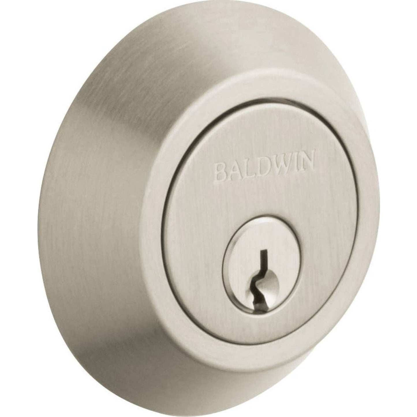 Baldwin Estate 8241 Contemporary Deadbolt, 2-1/8" Bore in Lifetime (PVD) Satin Nickel