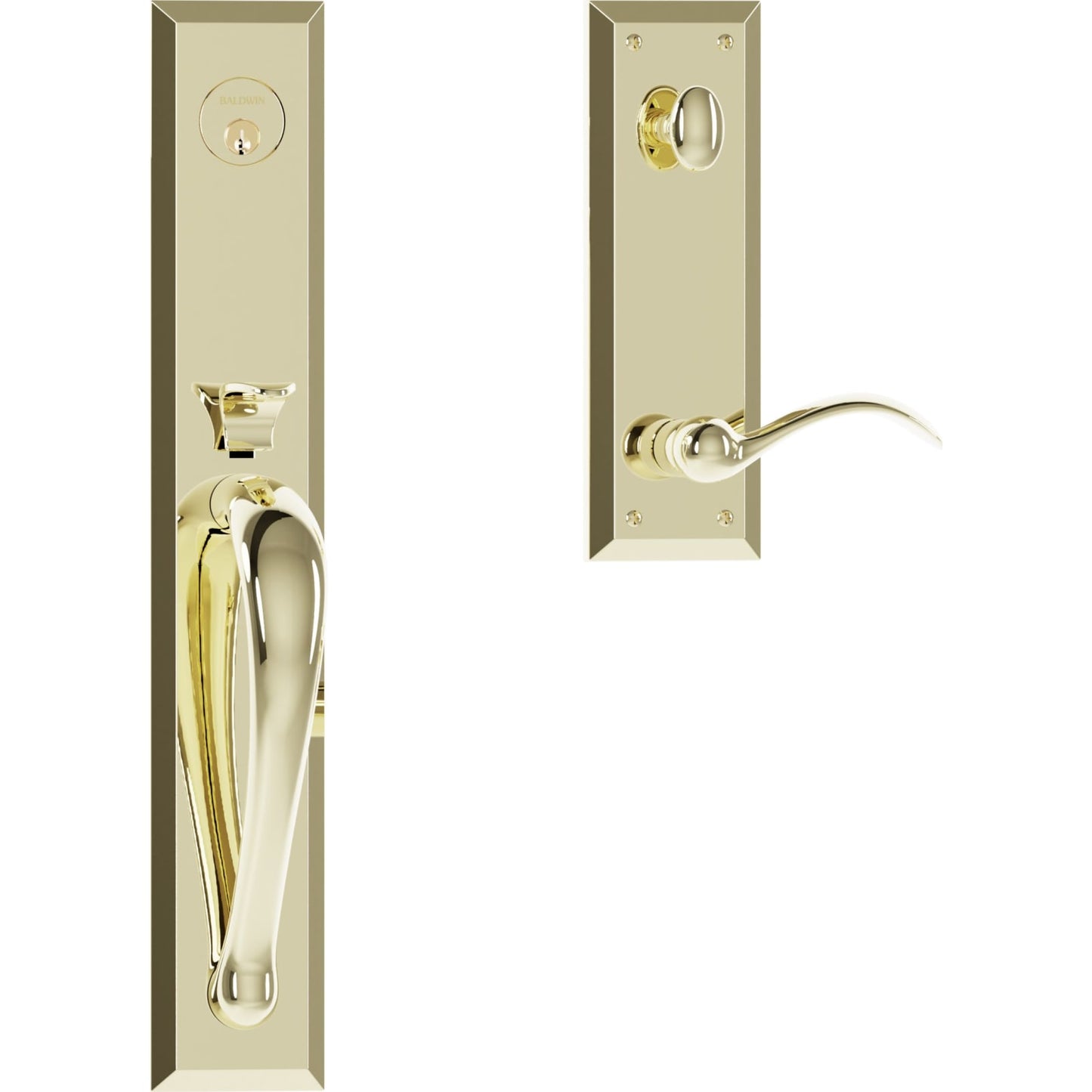 6403 Cody Full Escutcheon Handleset with Lever in Non-lacquered Brass