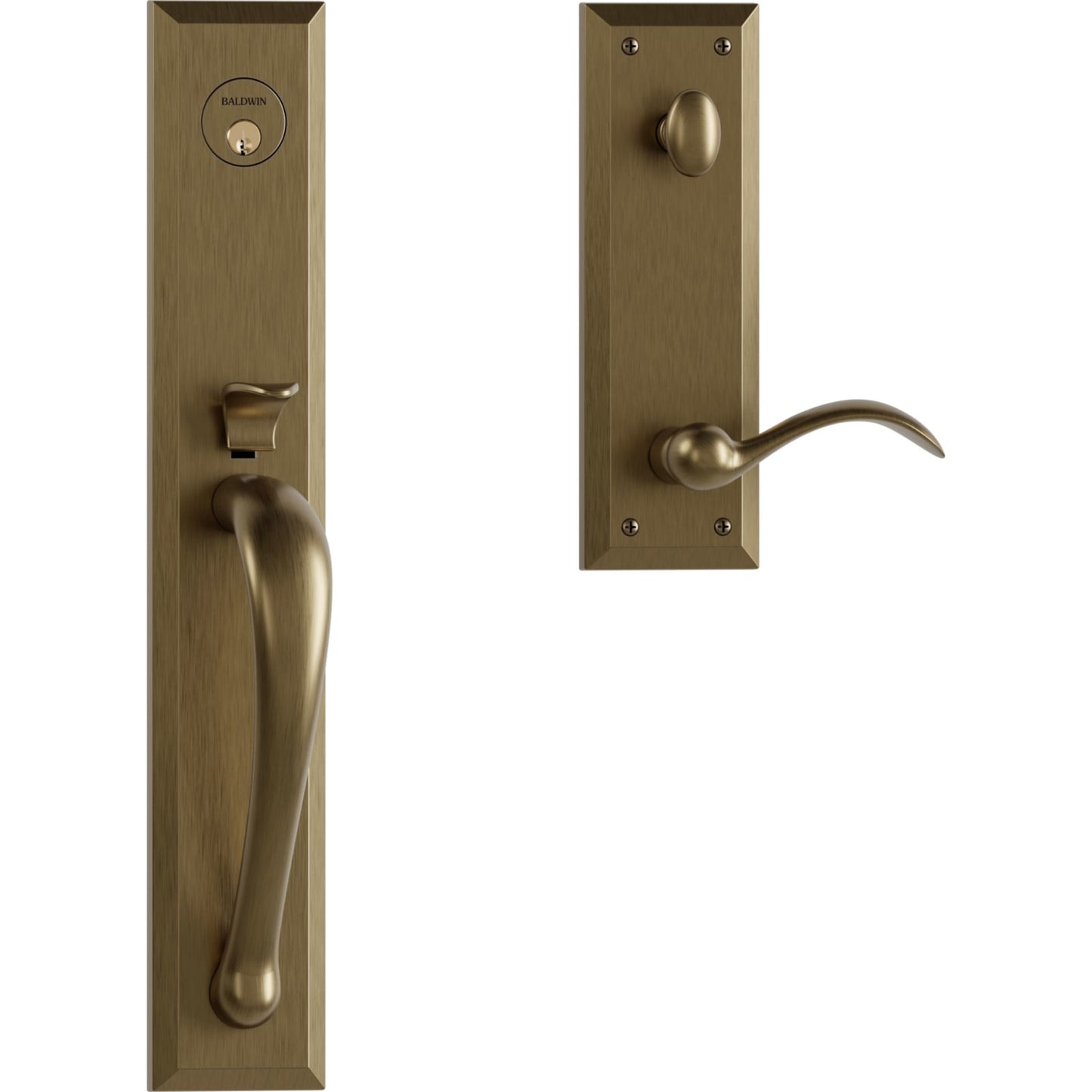 6403 Cody Full Escutcheon Handleset with Lever in Satin Brass & Black