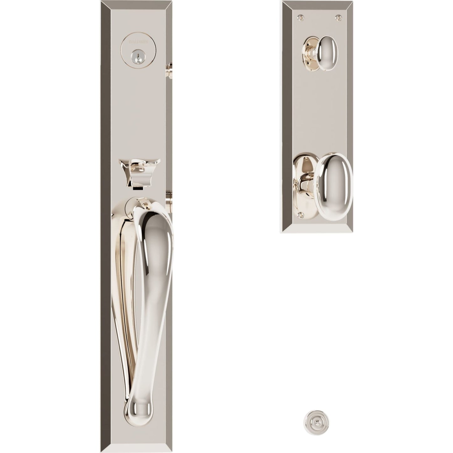 6403 Cody Full Escutcheon Handleset with Knob in Lifetime (PVD) Polished Nickel