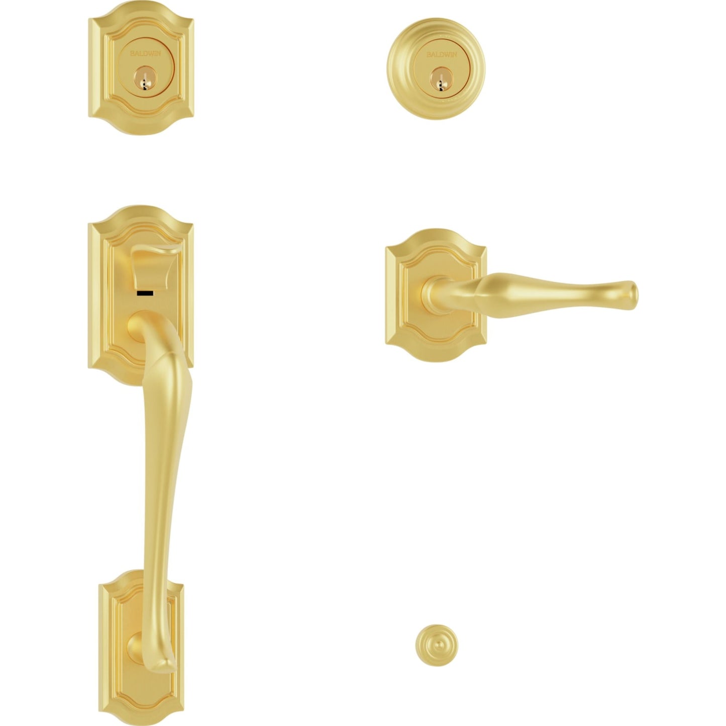85327 Bethpage Sectional Handleset with Lever in Lifetime (PVD) Satin Brass
