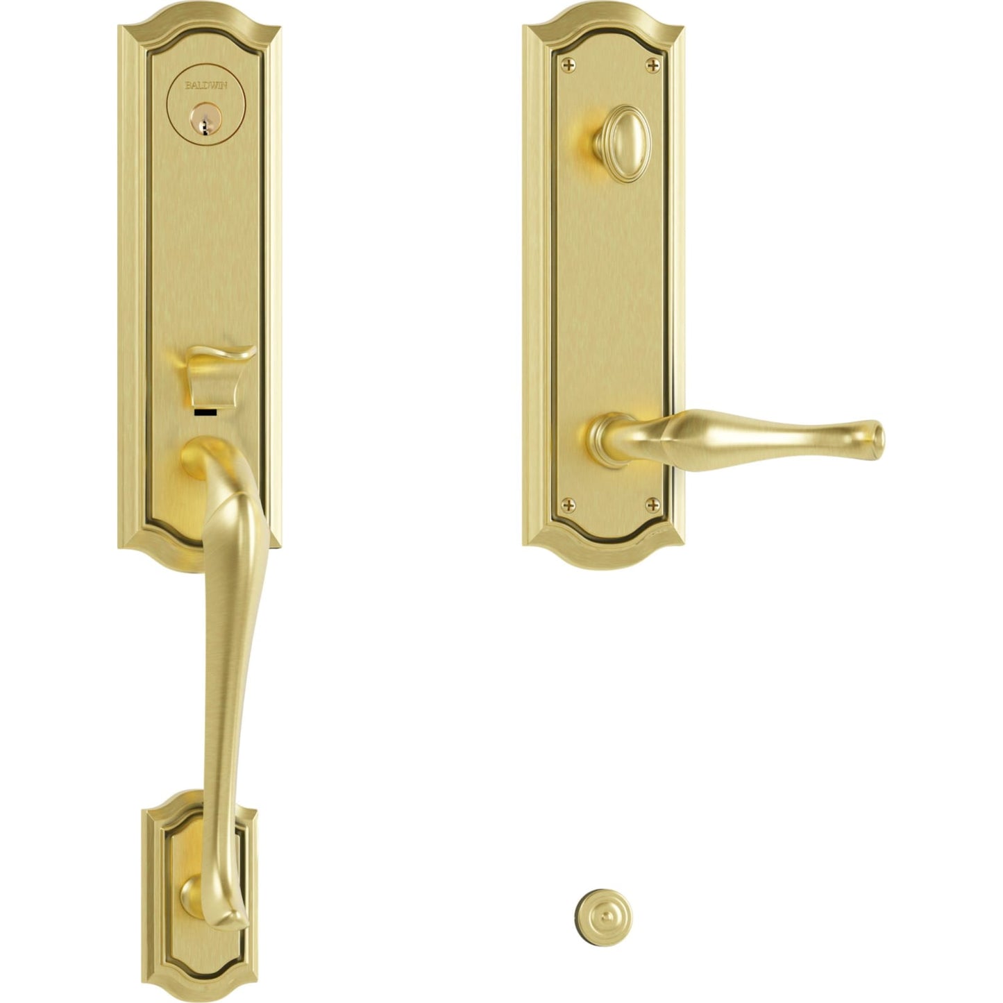 85337 Bethpage 3/4 Escutcheon Handleset with Lever in Satin Brass & Brown