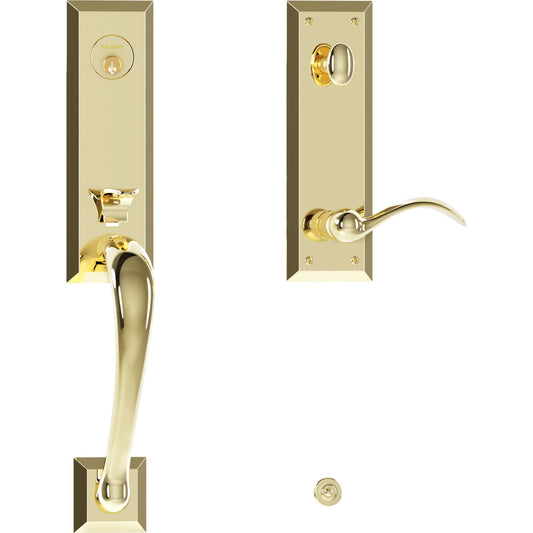 85352 Cody 3/4 Escutcheon Handleset with Lever in Lifetime (PVD) Polished Brass
