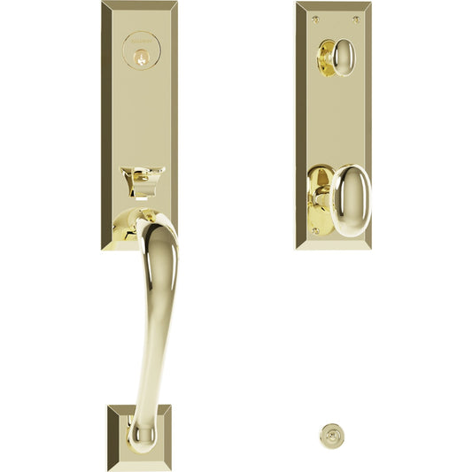 85352 Cody 3/4 Escutcheon Handleset with Oval Knob in Non-lacquered Brass