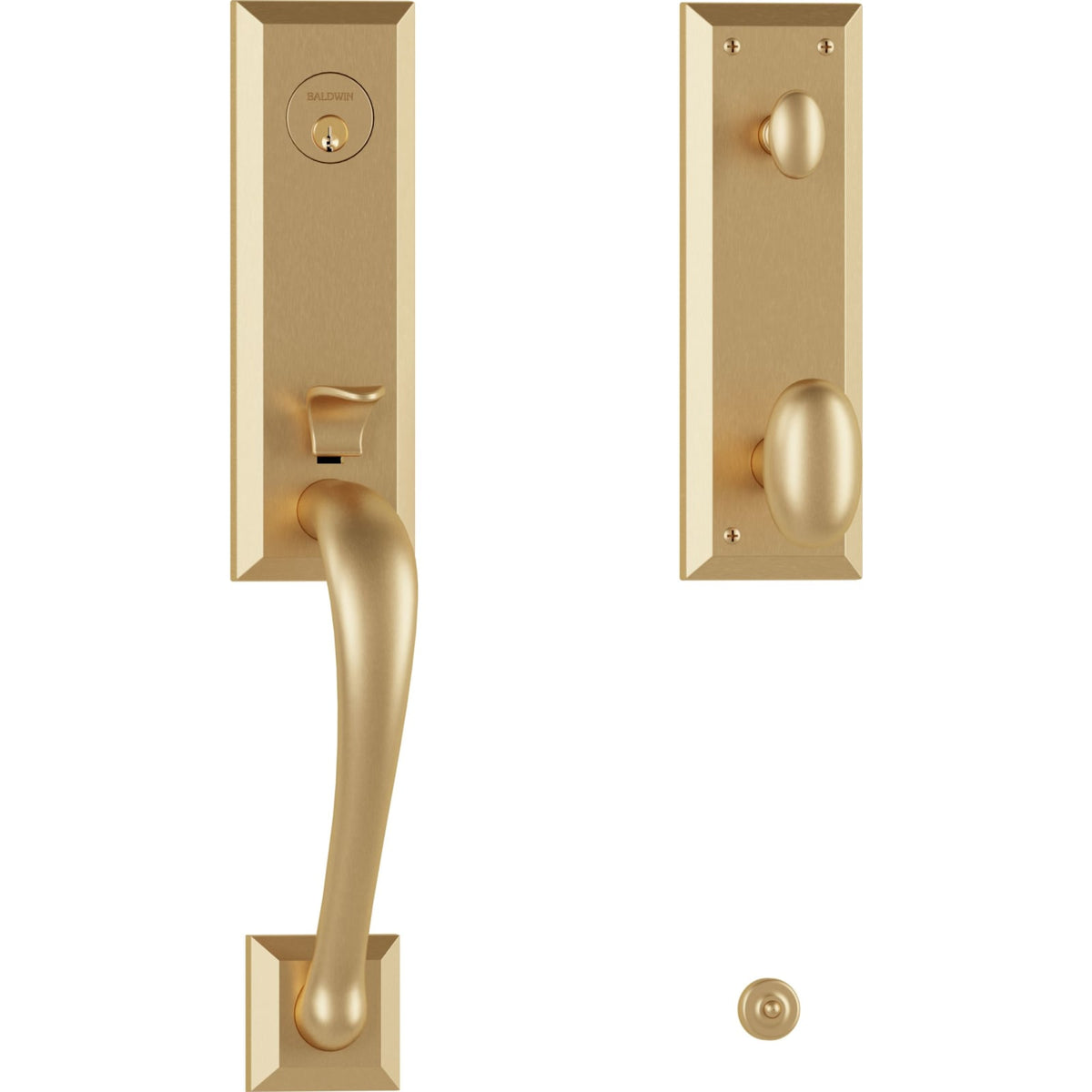 85352 Cody 3/4 Escutcheon Handleset with Oval Knob in Vintage Brass