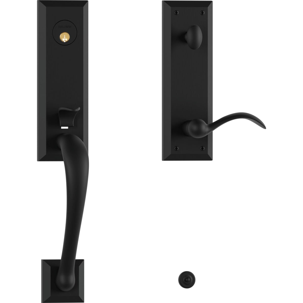 85352 Cody 3/4 Escutcheon Handleset with Lever in Satin Black