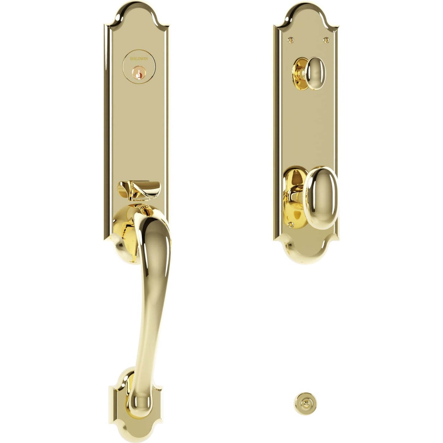 85354 Boulder 3/4 Escutcheon Handleset with Knob in Lifetime (PVD) Polished Brass
