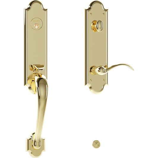 85354 Boulder 3/4 Escutcheon Handleset with Lever in Lifetime (PVD) Polished Brass