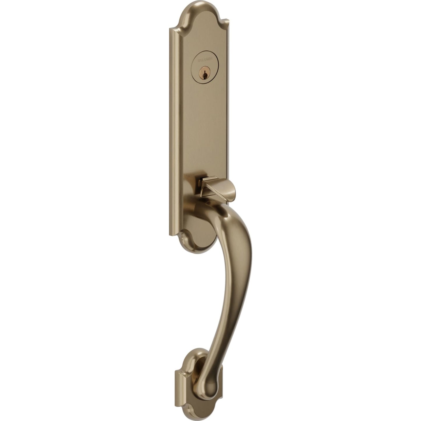 85354 Boulder 3/4 Escutcheon Handleset with Knob in Satin Brass & Black