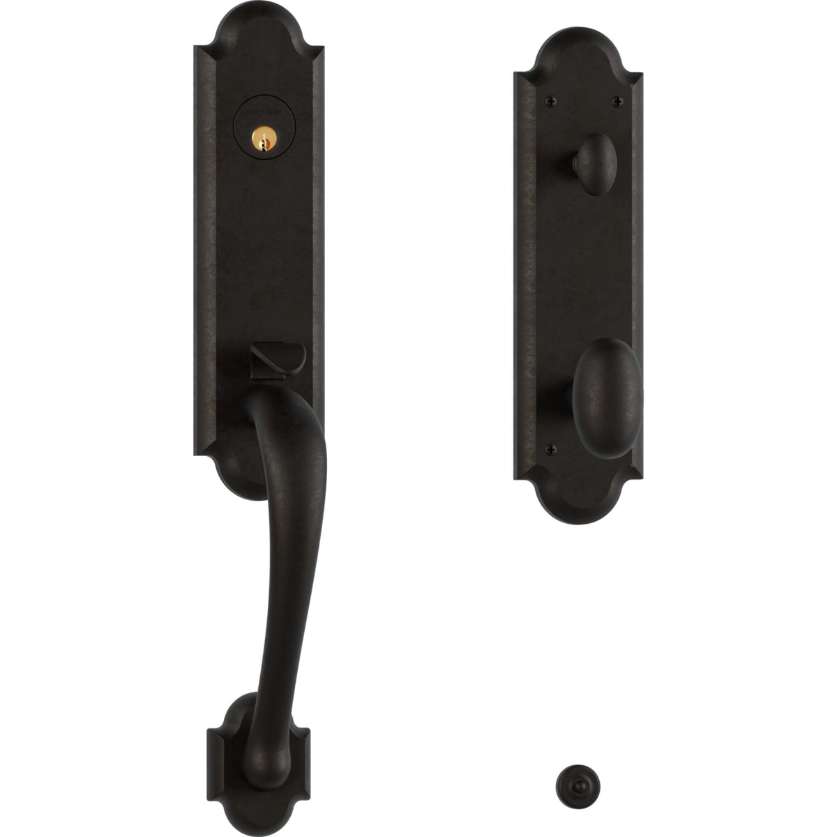 85354 Boulder 3/4 Escutcheon Handleset with Oval Knob in Oil Rubbed Bronze
