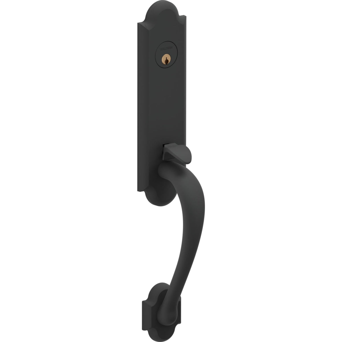85354 Boulder 3/4 Escutcheon Handleset with Oval Knob in Satin Black