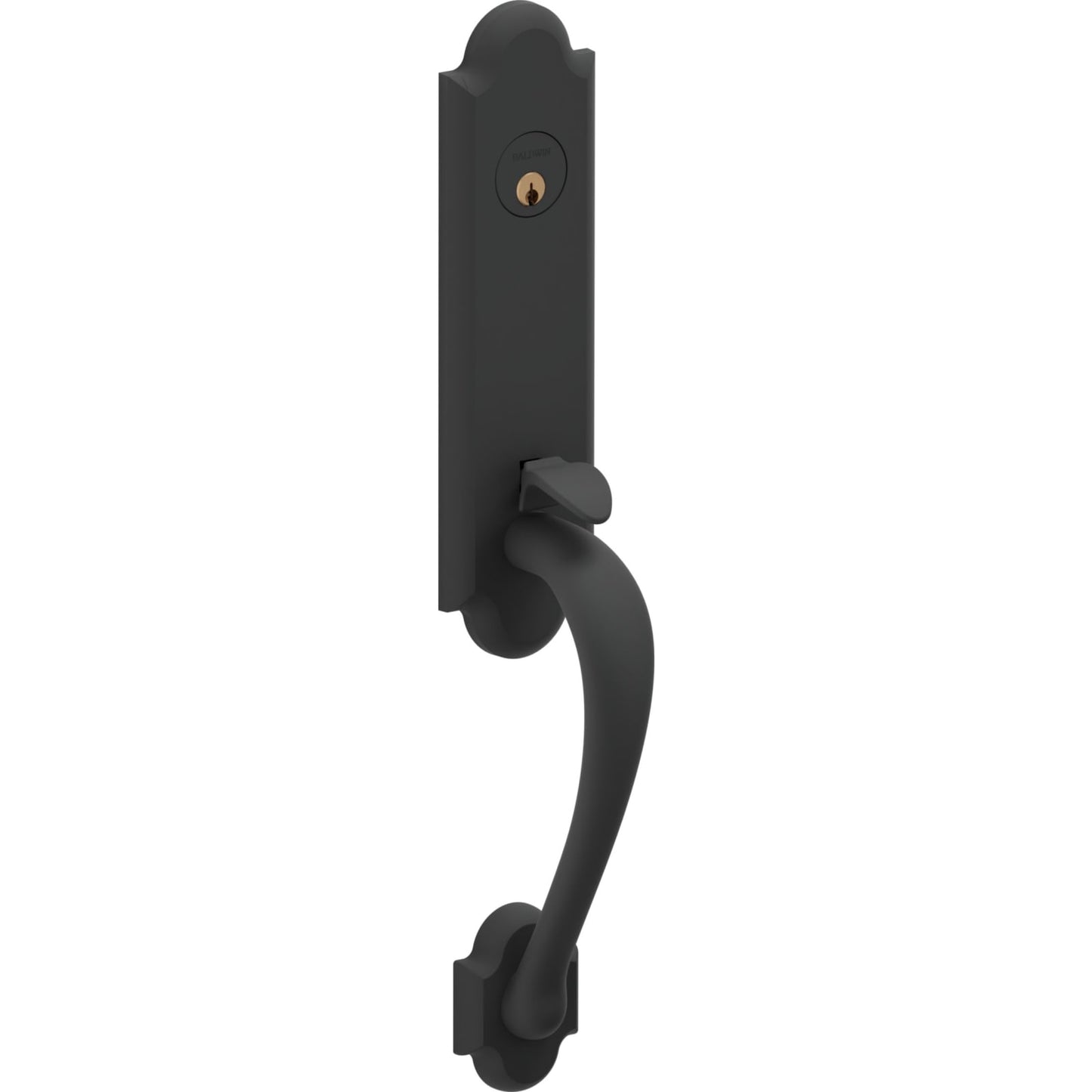 85354 Boulder 3/4 Escutcheon Handleset with Knob in Satin Black