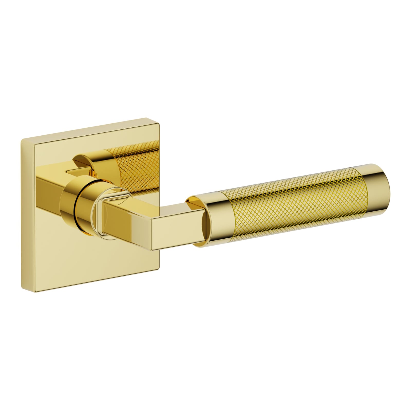 Baldwin Estate L030 Knurled Gramercy Lever Set in Lifetime (PVD) Polished Brass