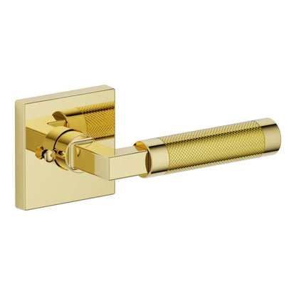 Baldwin Estate L030 Knurled Gramercy Lever Set in Lifetime (PVD) Polished Brass