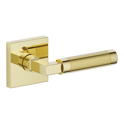 Baldwin Estate L030 Knurled Gramercy Lever Set in Non-lacquered Brass
