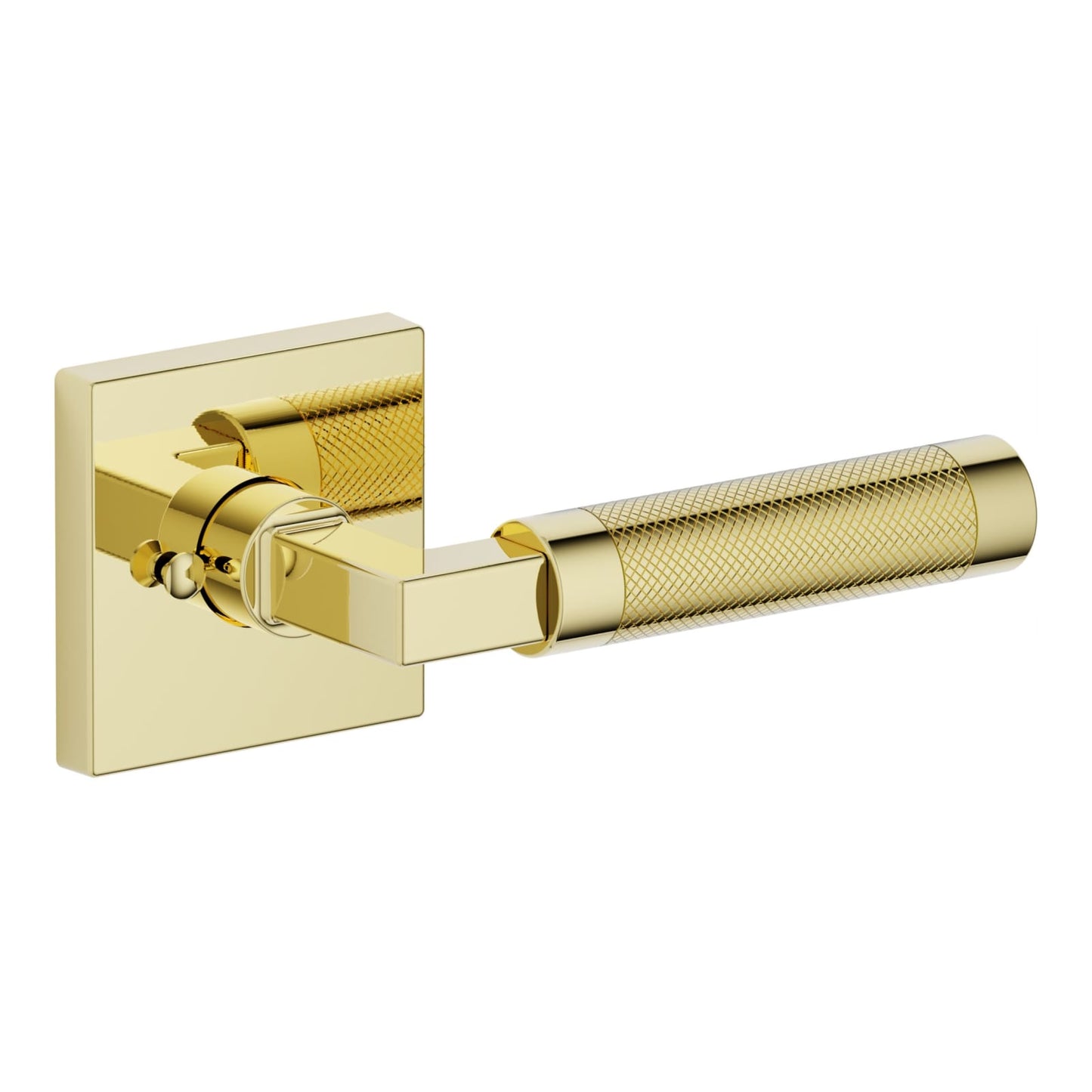 Baldwin Estate L030 Knurled Gramercy Lever Set in Non-lacquered Brass