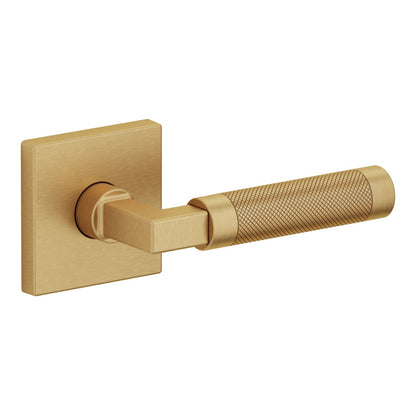 Baldwin Estate L030 Knurled Gramercy Lever Set in Vintage Brass
