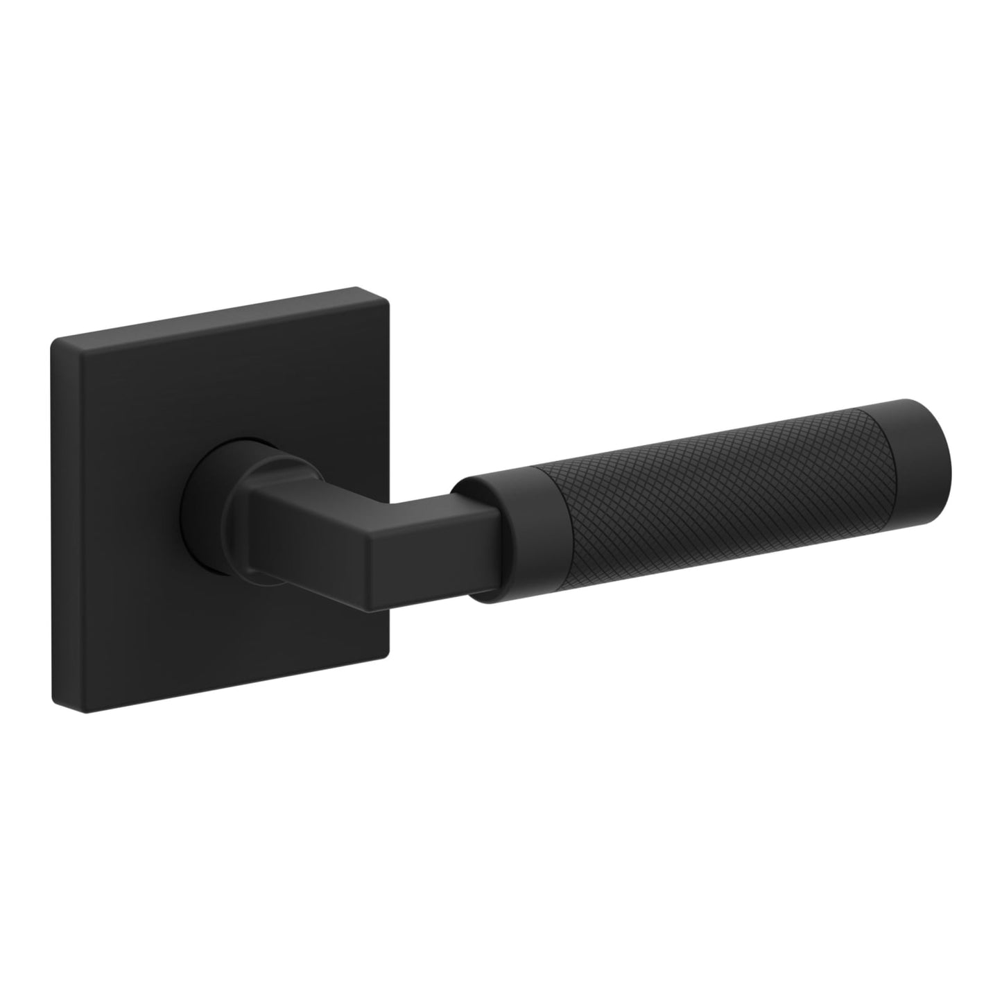 Baldwin Estate L030 Knurled Gramercy Lever Set in Satin Black