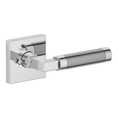 Baldwin Estate L030 Knurled Gramercy Lever Set in Polished Chrome