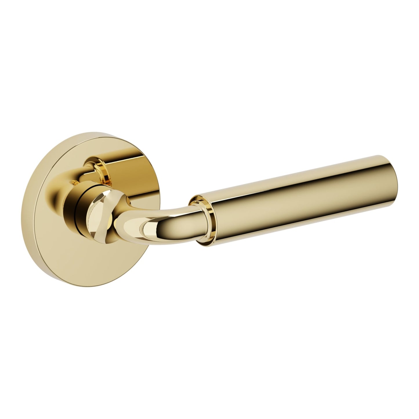 Baldwin Estate L031 Gramercy Curved Lever Set in Non-lacquered Brass
