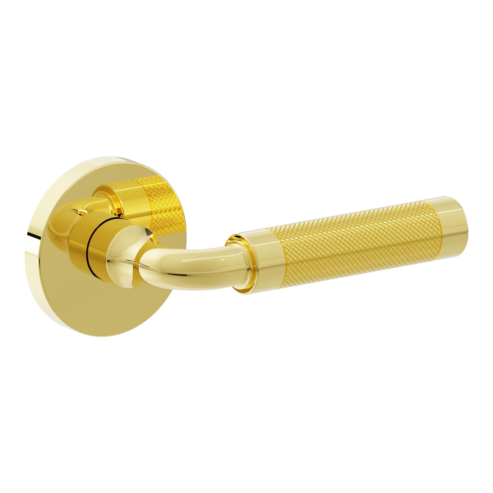 Baldwin Estate L032 Gramercy Knurled Lever Set in Lifetime (PVD) Polished Brass