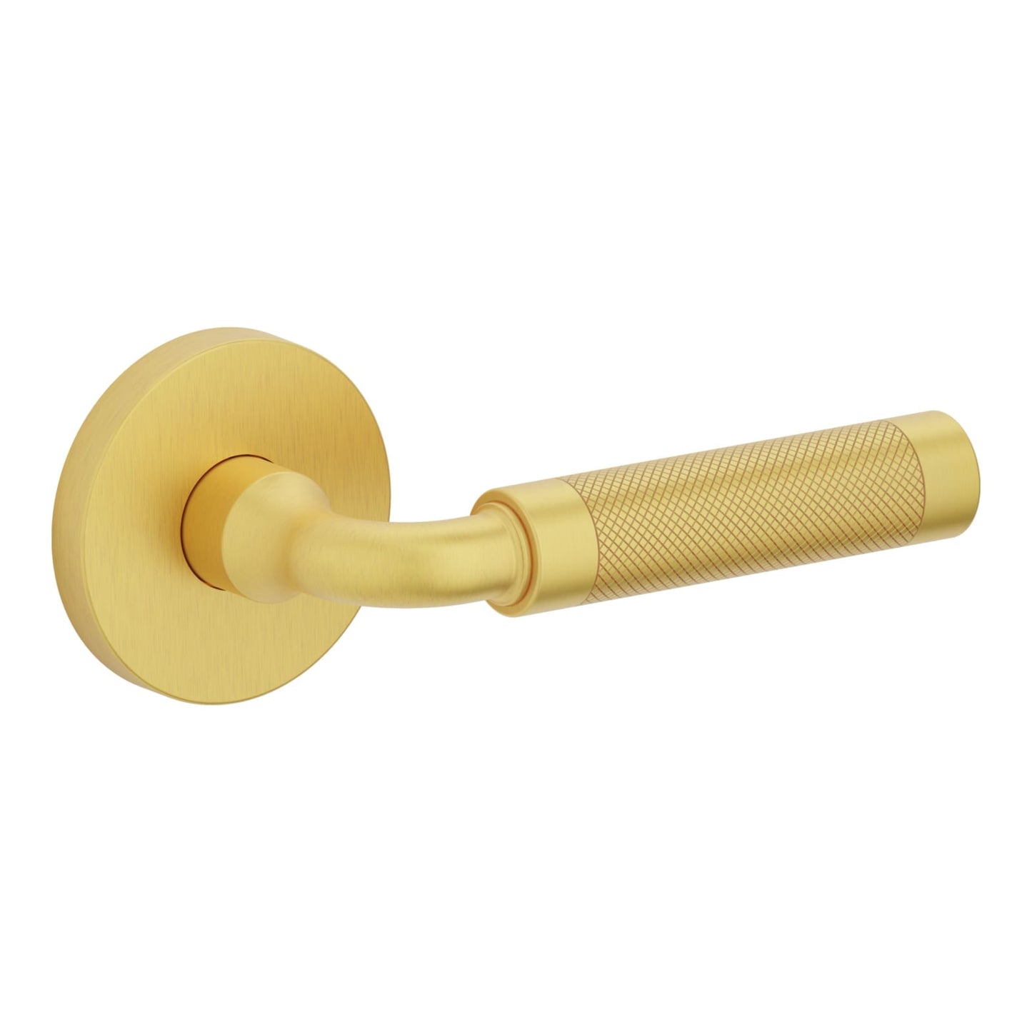 Baldwin Estate L032 Gramercy Knurled Lever Set in Lifetime (PVD) Satin Brass