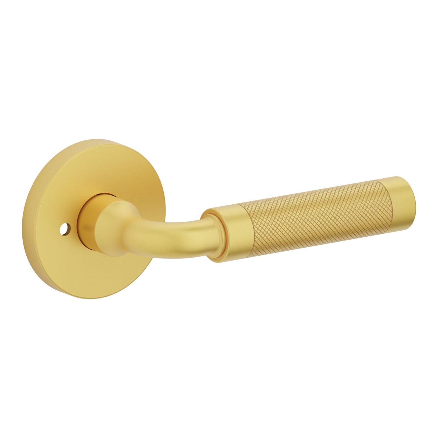 Baldwin Estate L032 Gramercy Knurled Lever Set in Lifetime (PVD) Satin Brass