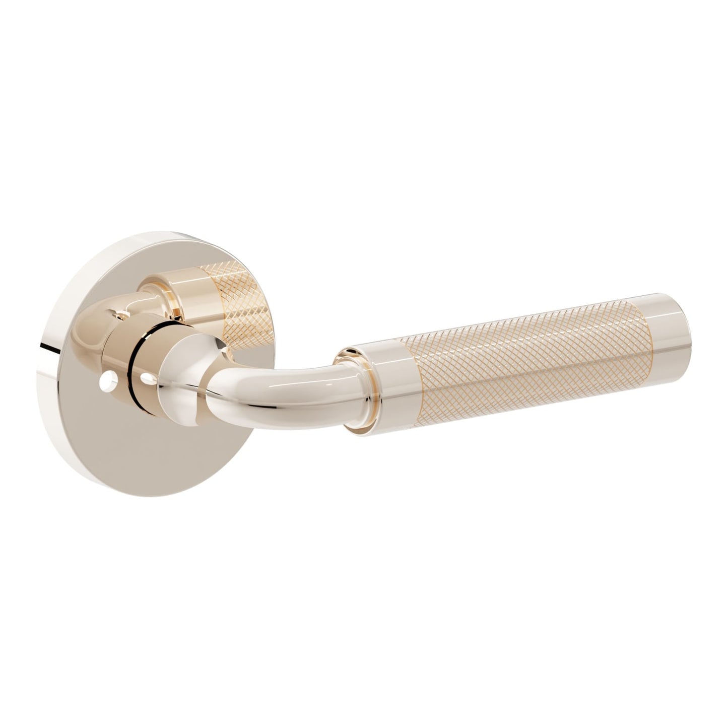 Baldwin Estate L032 Gramercy Knurled Lever Set in Lifetime (PVD) Polished Nickel