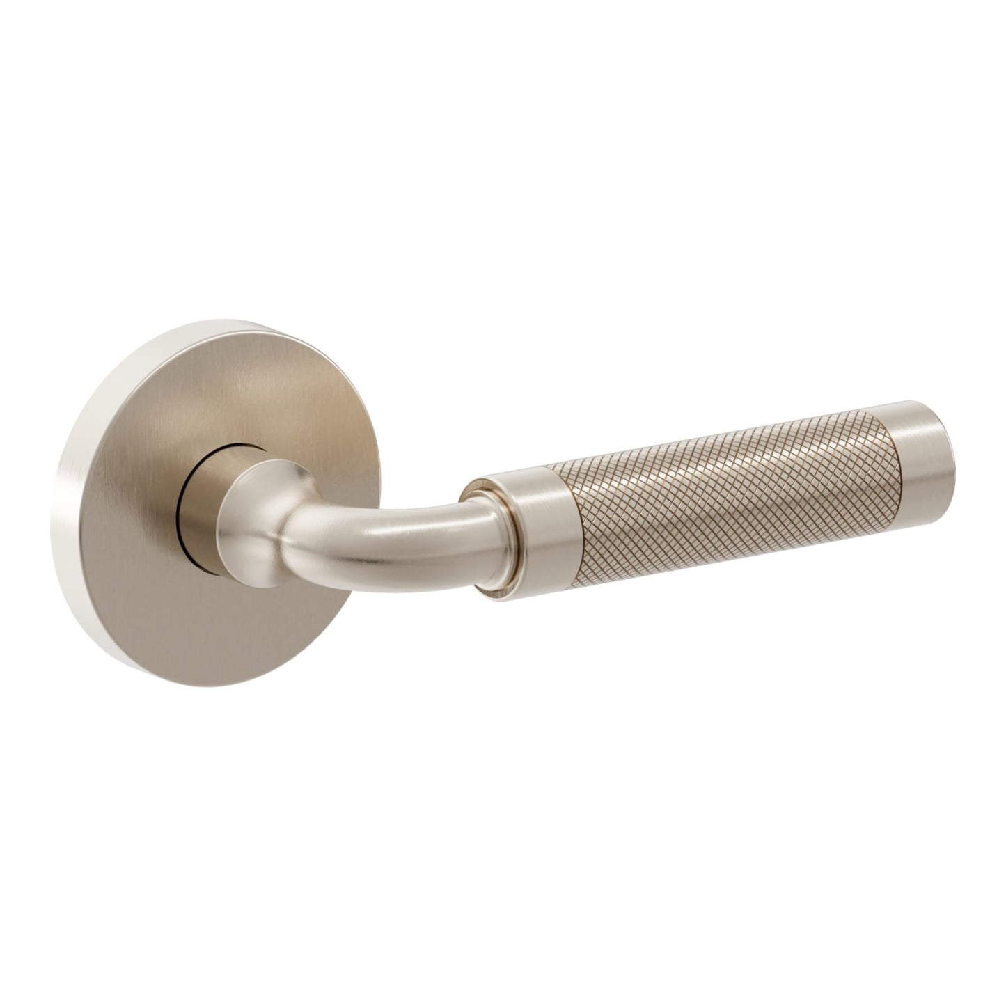 Baldwin Estate L032 Gramercy Knurled Lever Set in Lifetime (PVD) Satin Nickel