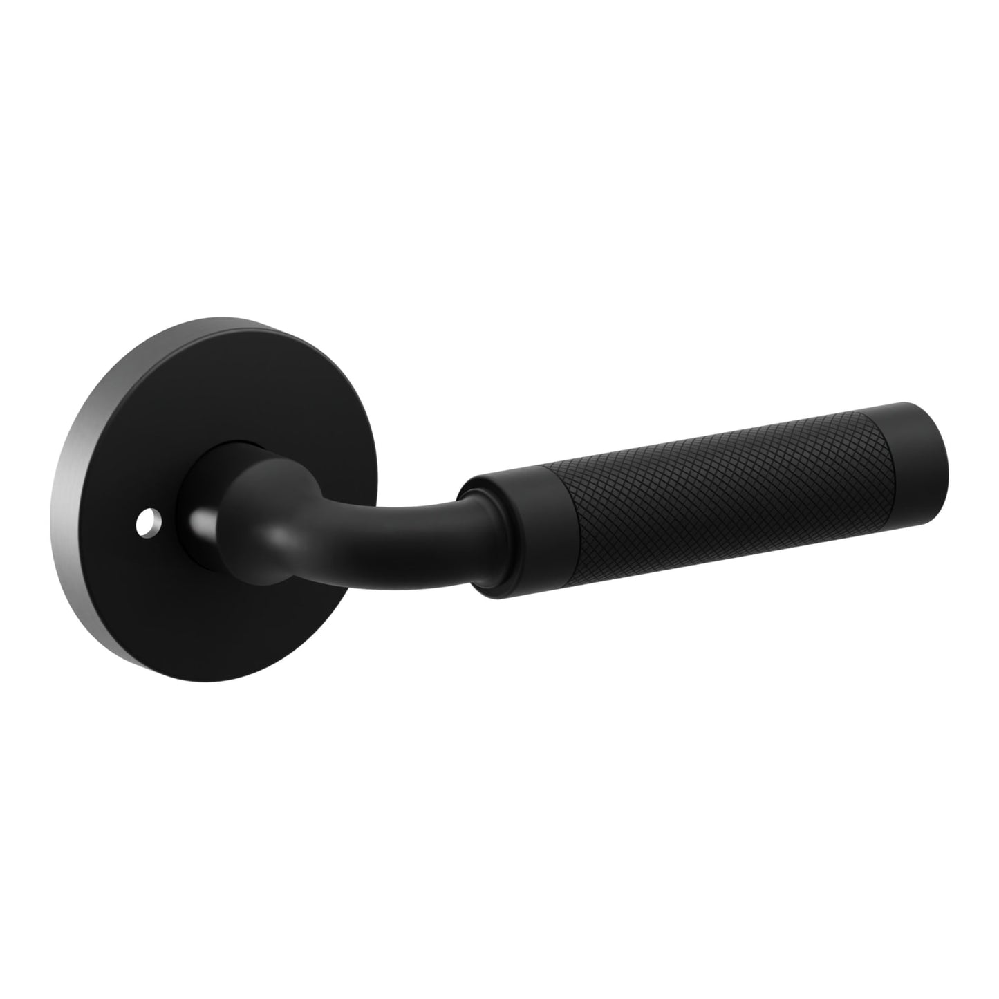 Baldwin Estate L032 Gramercy Knurled Lever Set in Satin Black