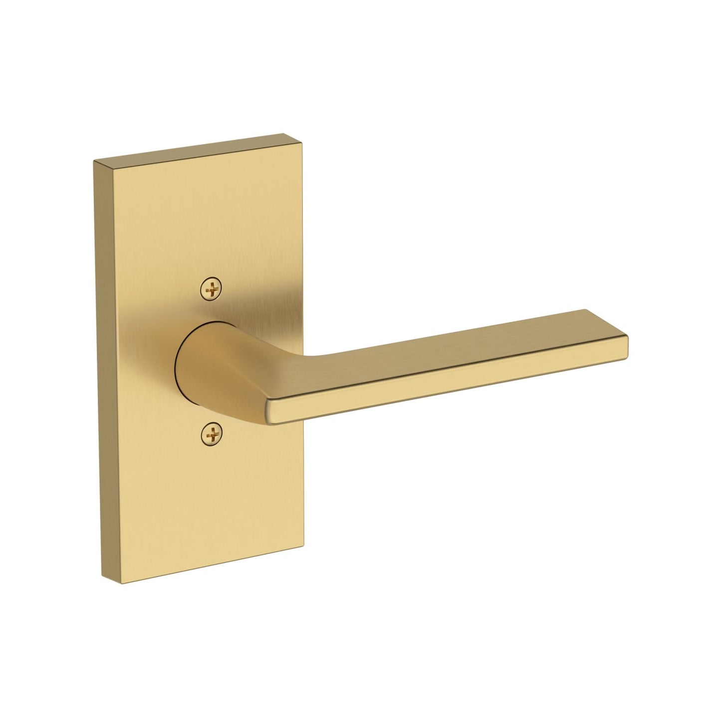 Baldwin Reserve Anaheim Hills Lever, Contemporary 5" Rose, Lifetime (PVD) Satin Brass