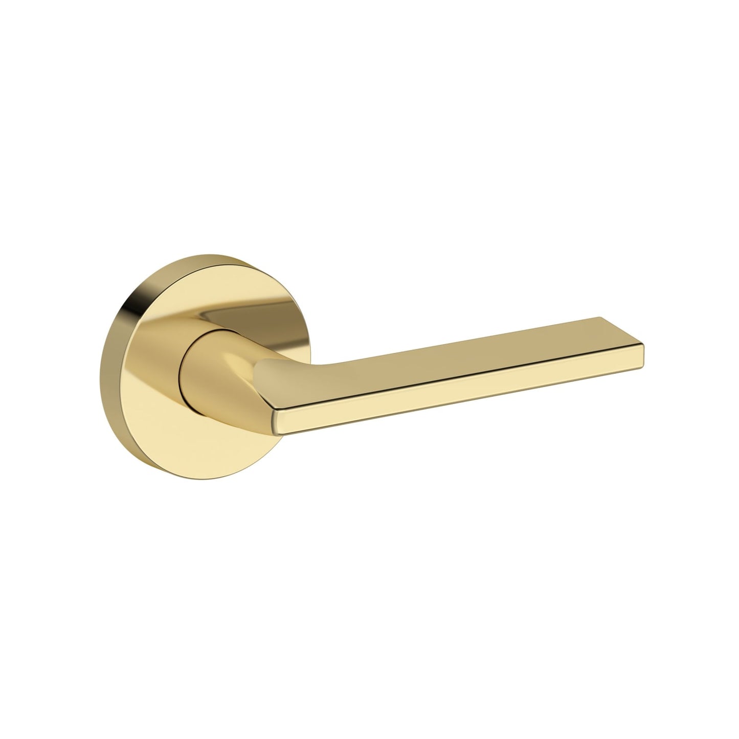 Baldwin Reserve Anaheim Hills Lever, Contemporary Round Rose, Non-lacquered Brass