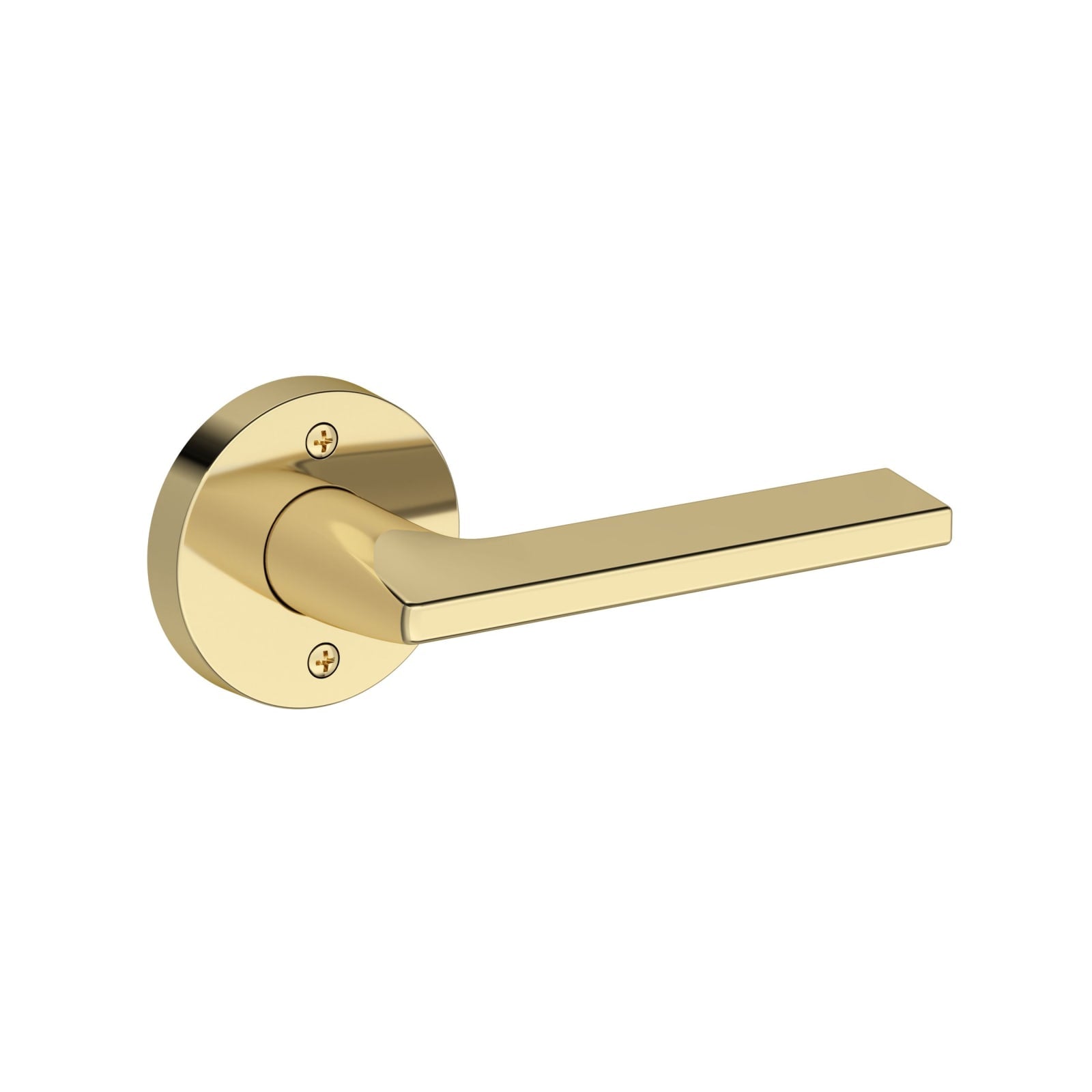 Baldwin Reserve Anaheim Hills Lever, Contemporary Round Rose, Non-lacquered Brass