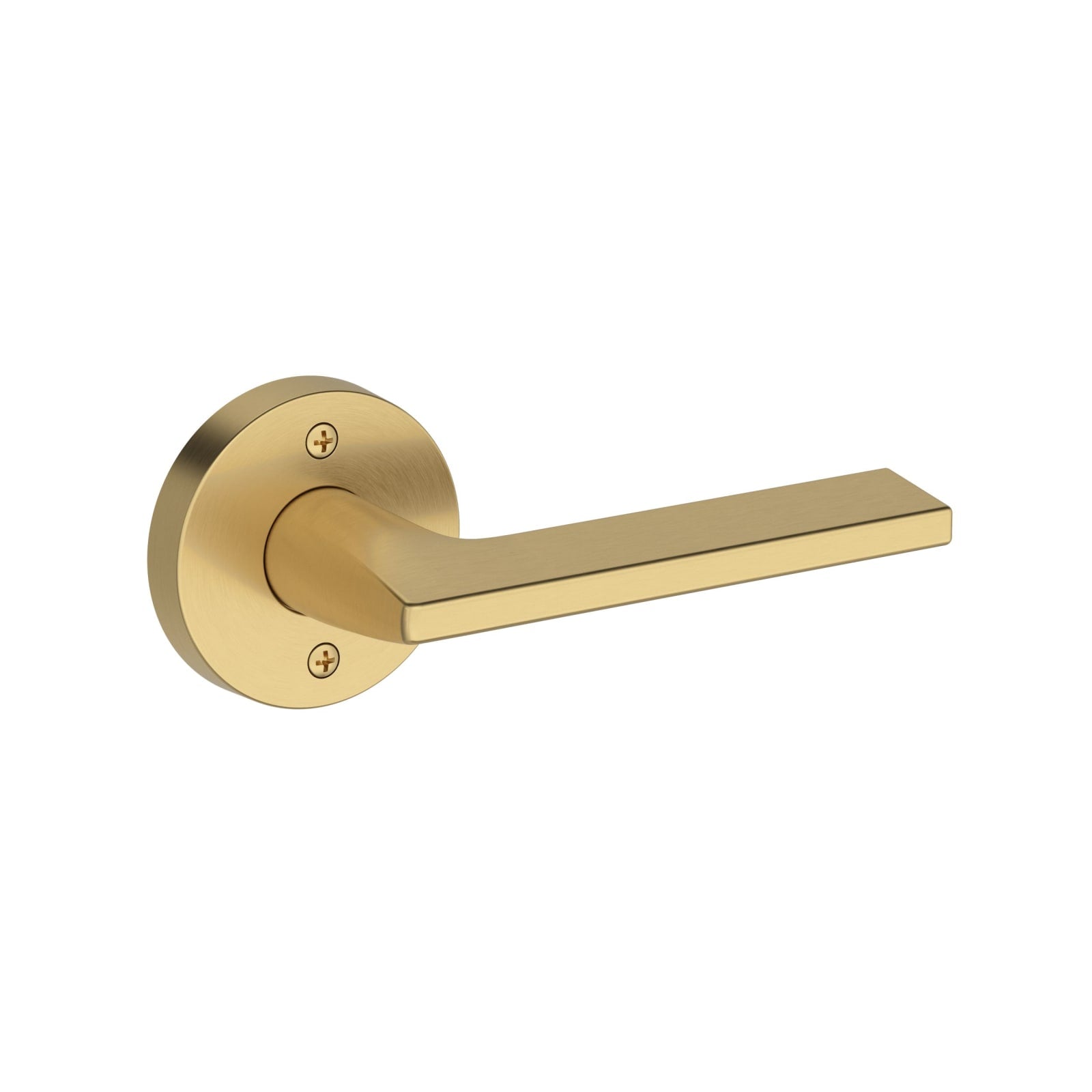 Baldwin Reserve Anaheim Hills Lever, Contemporary Round Rose, Lifetime (PVD) Satin Brass