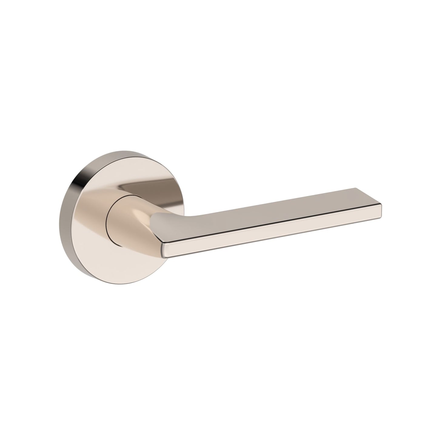 Baldwin Reserve Anaheim Hills Lever, Contemporary Round Rose, Lifetime (PVD) Polished Nickel