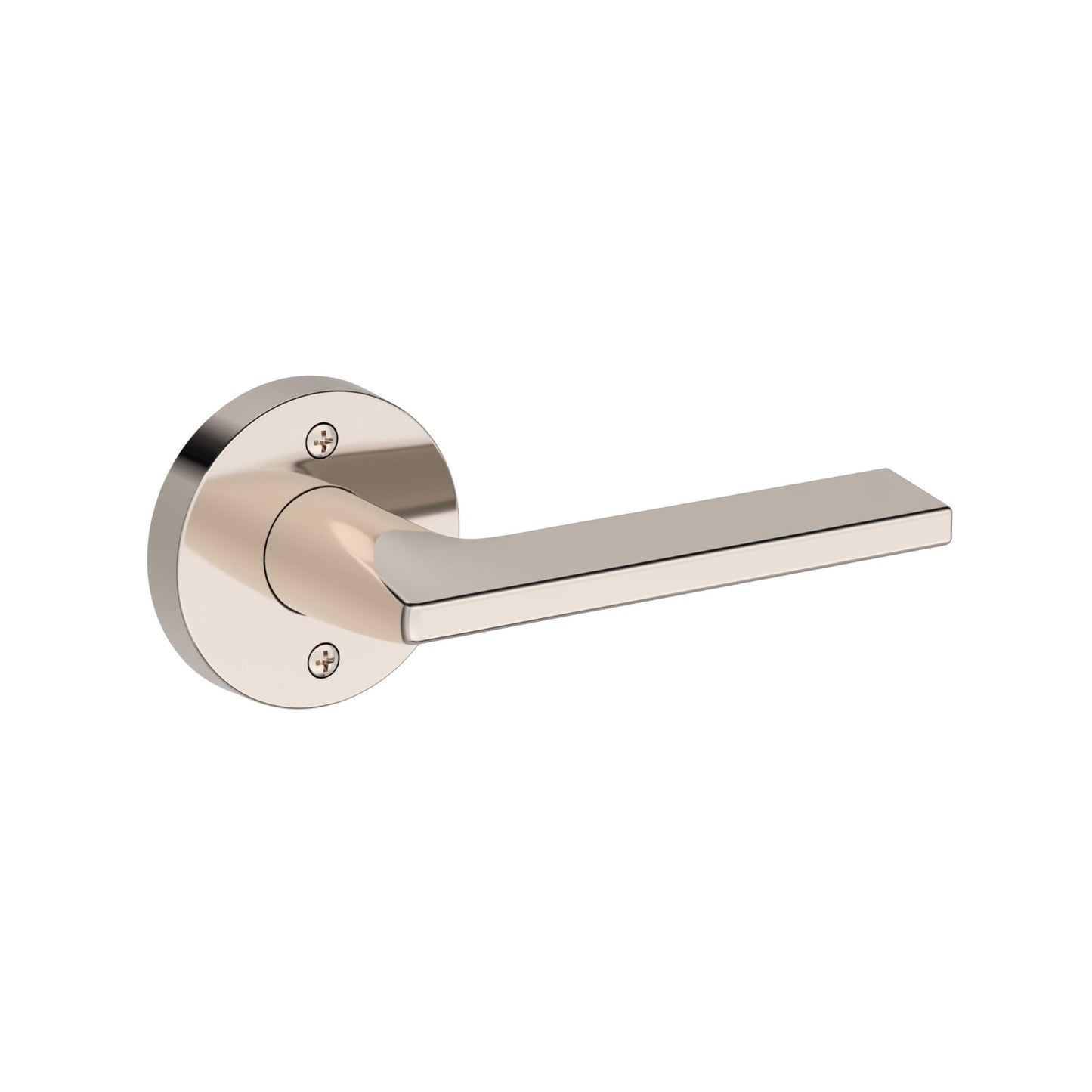 Baldwin Reserve Anaheim Hills Lever, Contemporary Round Rose, Lifetime (PVD) Polished Nickel