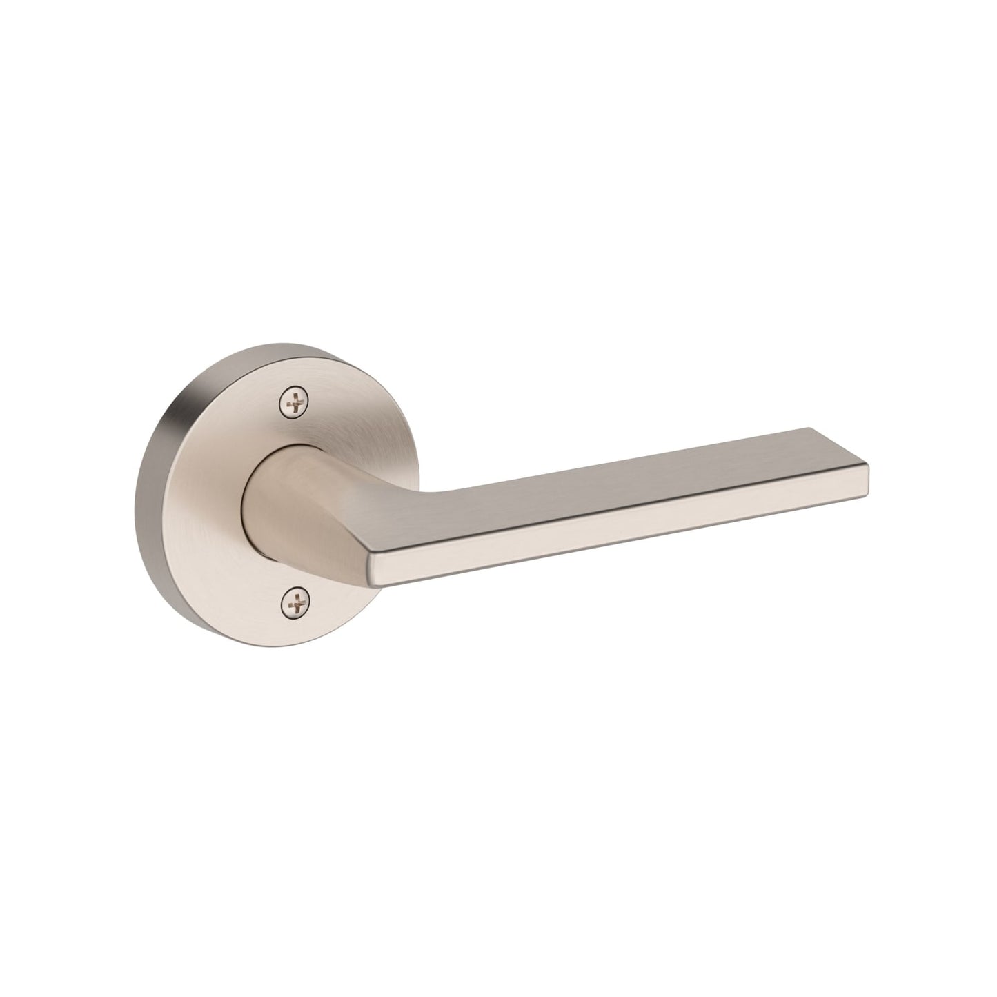 Baldwin Reserve Anaheim Hills Lever, Contemporary Round Rose, Satin Nickel