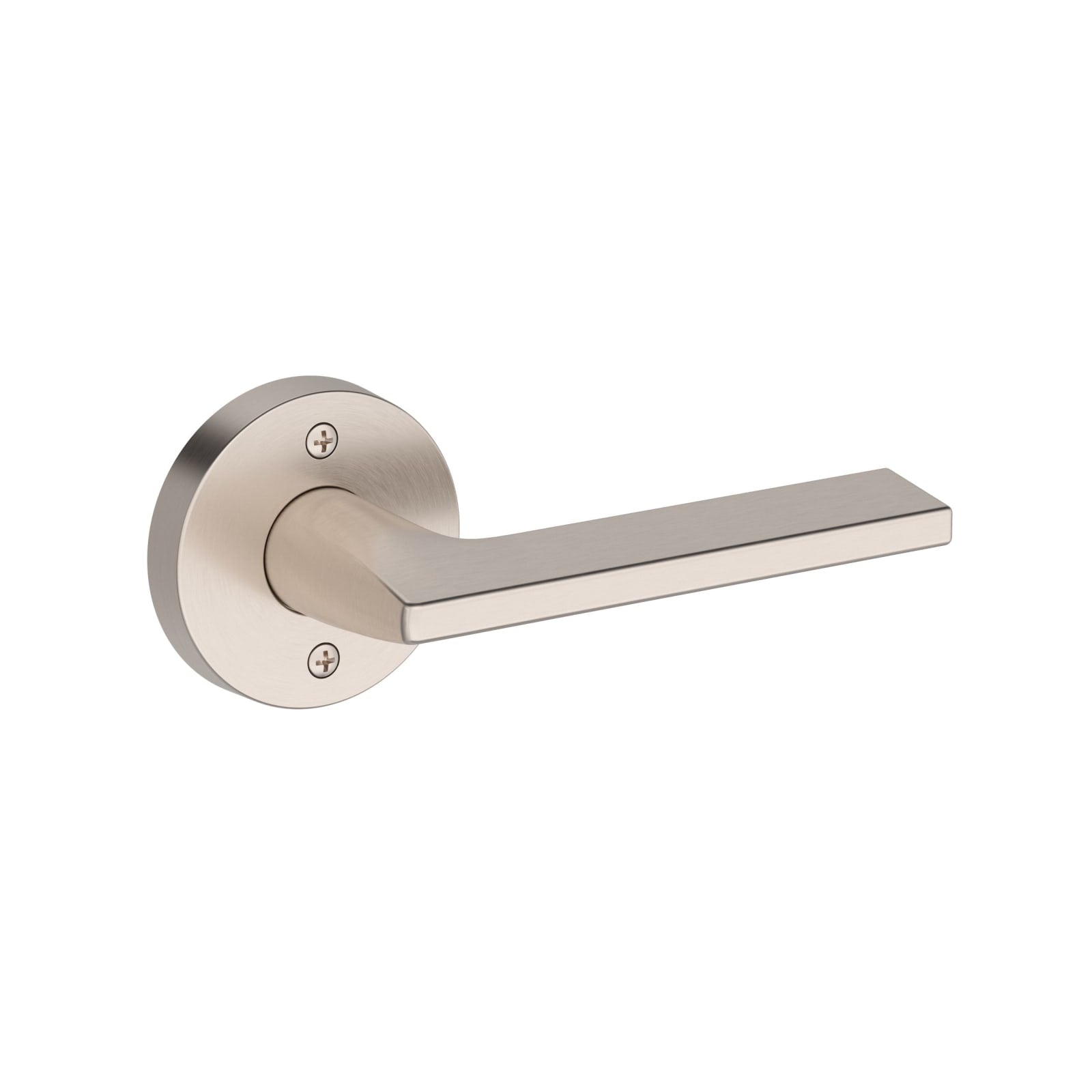 Baldwin Reserve Anaheim Hills Lever, Contemporary Round Rose, Satin Nickel