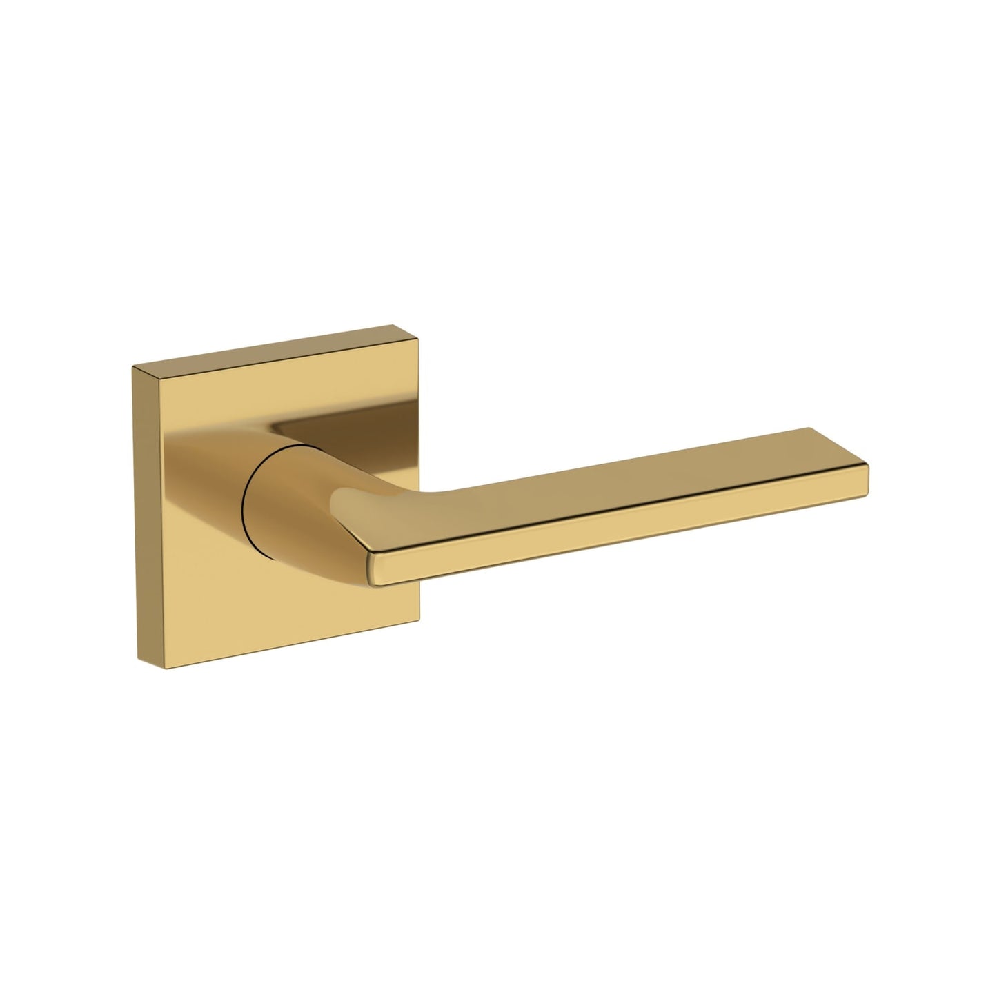 Baldwin Reserve Anaheim Hills Lever, Contemporary Square Rose, Lifetime (PVD) Polished Brass