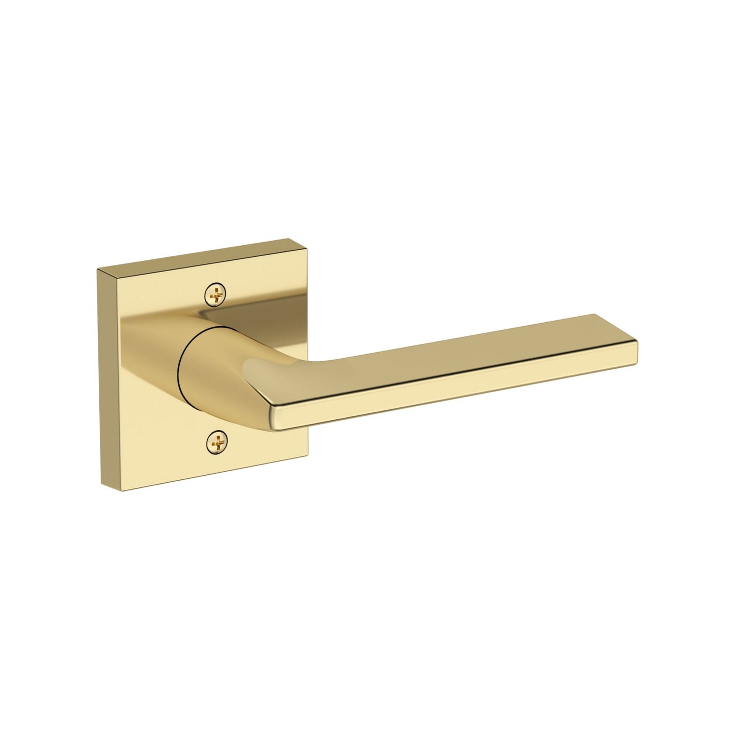 Baldwin Reserve Anaheim Hills Lever, Contemporary Square Rose, Non-lacquered Brass