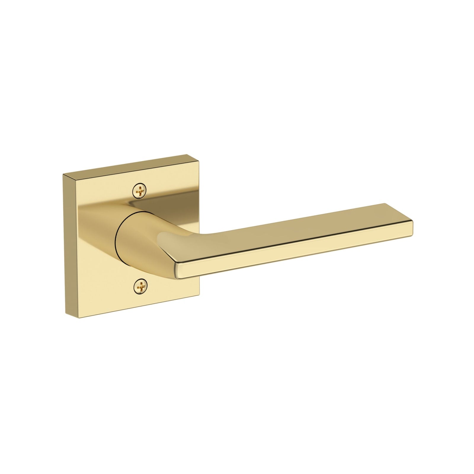 Baldwin Reserve Anaheim Hills Lever, Contemporary Square Rose, Non-lacquered Brass