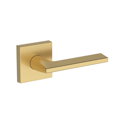 Baldwin Reserve Anaheim Hills Lever, Contemporary Square Rose, Lifetime (PVD) Satin Brass