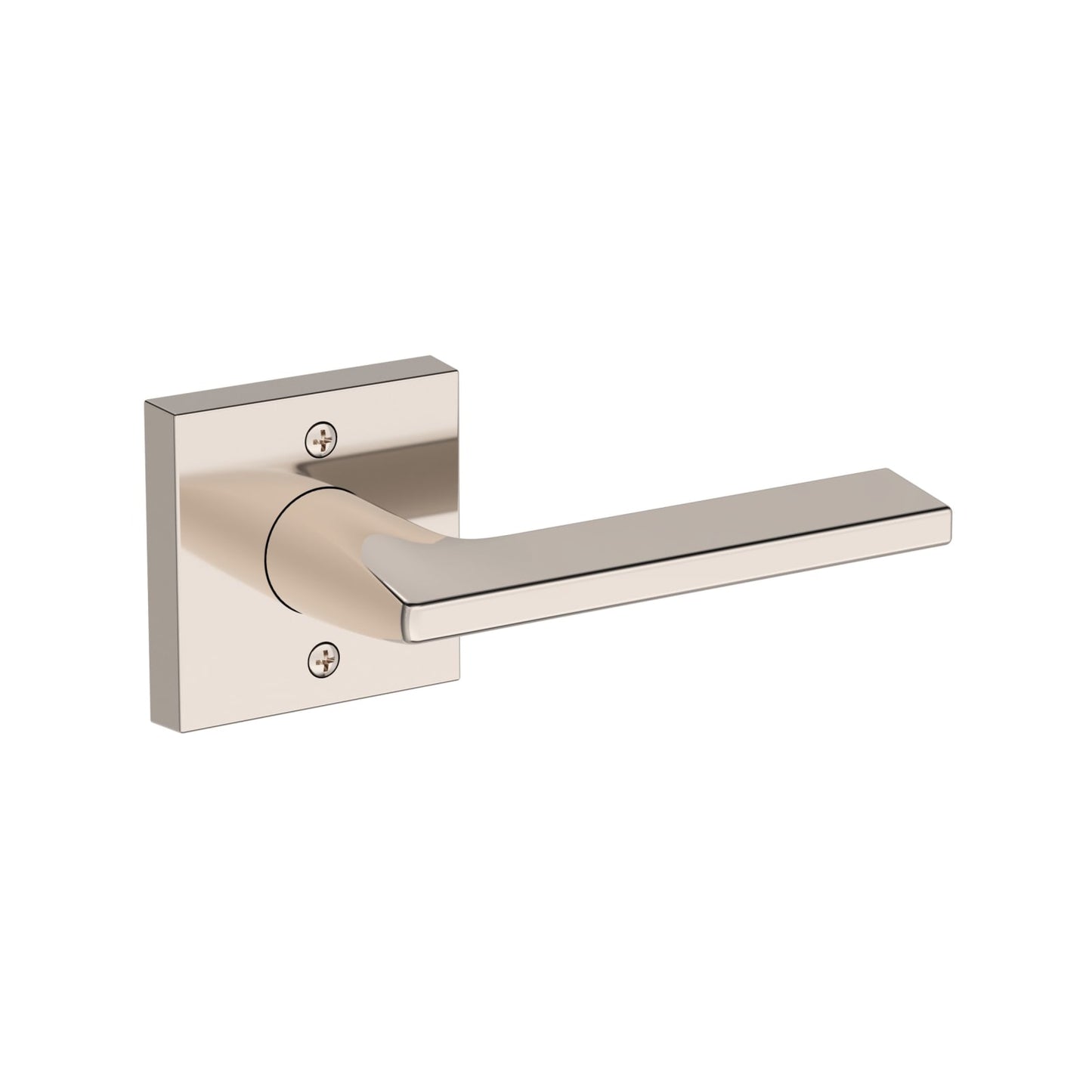 Baldwin Reserve Anaheim Hills Lever, Contemporary Square Rose, Lifetime (PVD) Polished Nickel