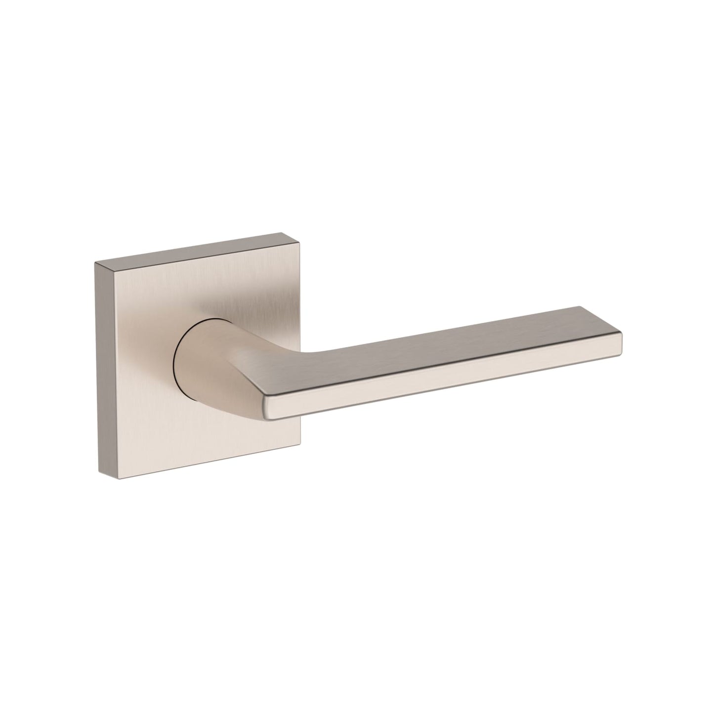 Baldwin Reserve Anaheim Hills Lever, Contemporary Square Rose, Satin Nickel