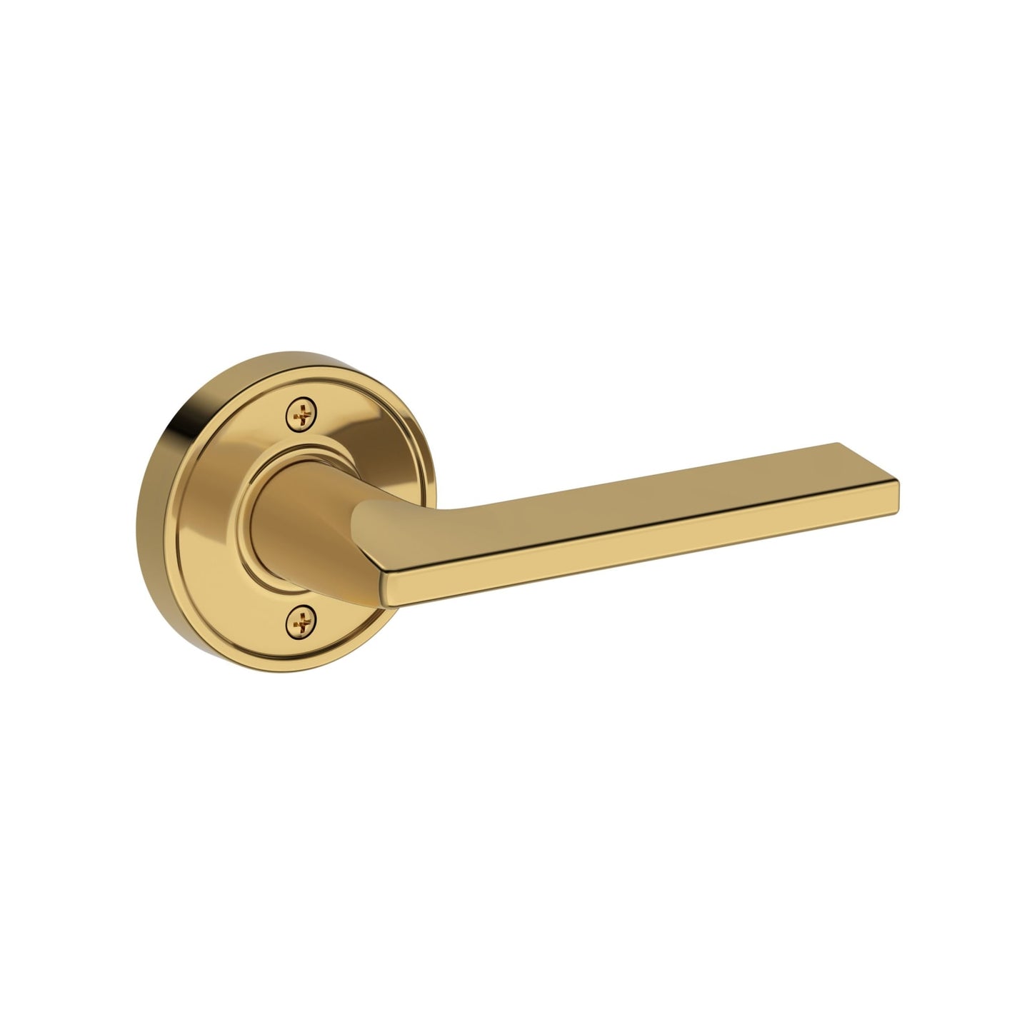 Baldwin Reserve Anaheim Hills Lever, Chamfered 5" Rose, Lifetime (PVD) Polished Brass
