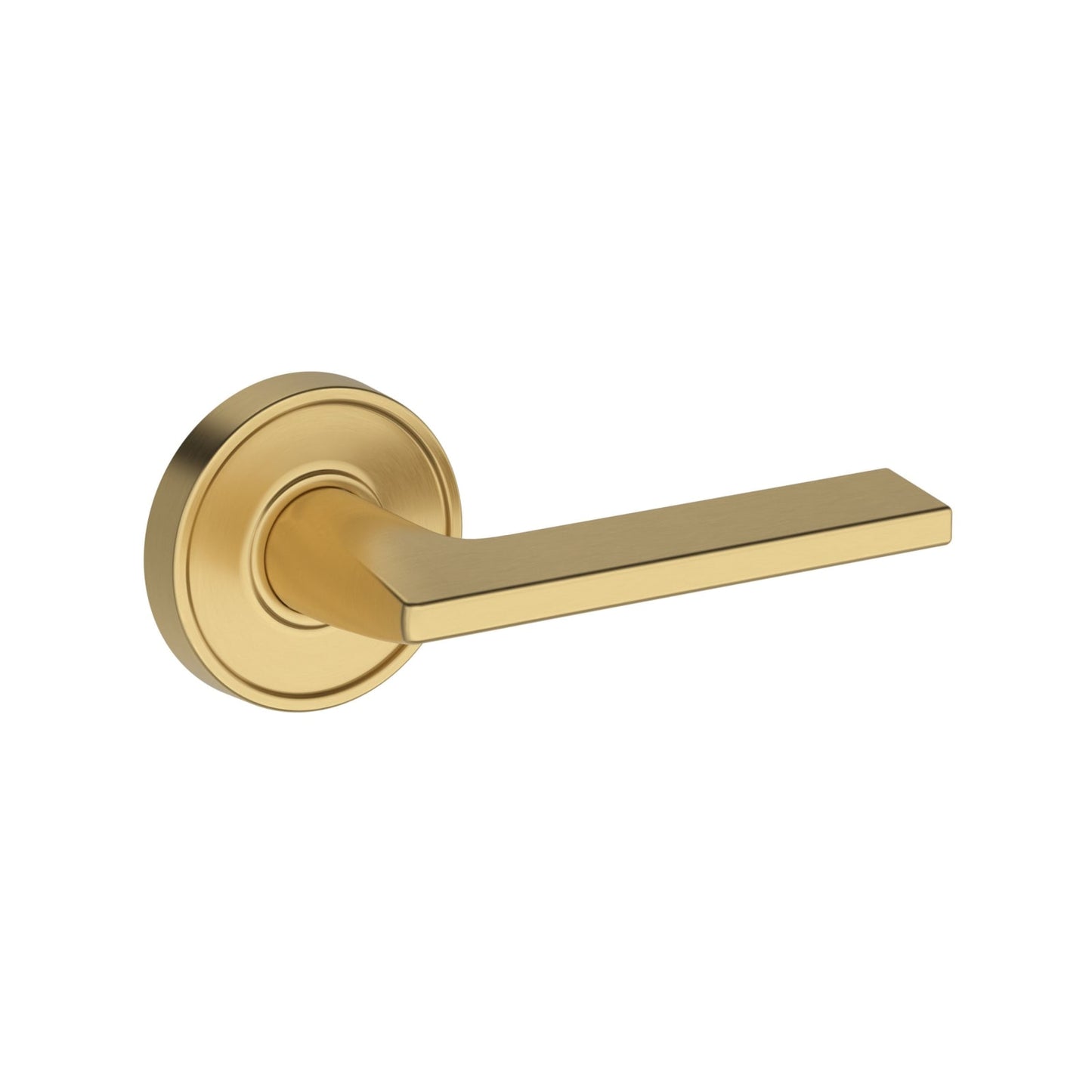 Baldwin Reserve Anaheim Hills Lever, Chamfered 5" Rose, Lifetime (PVD) Satin Brass