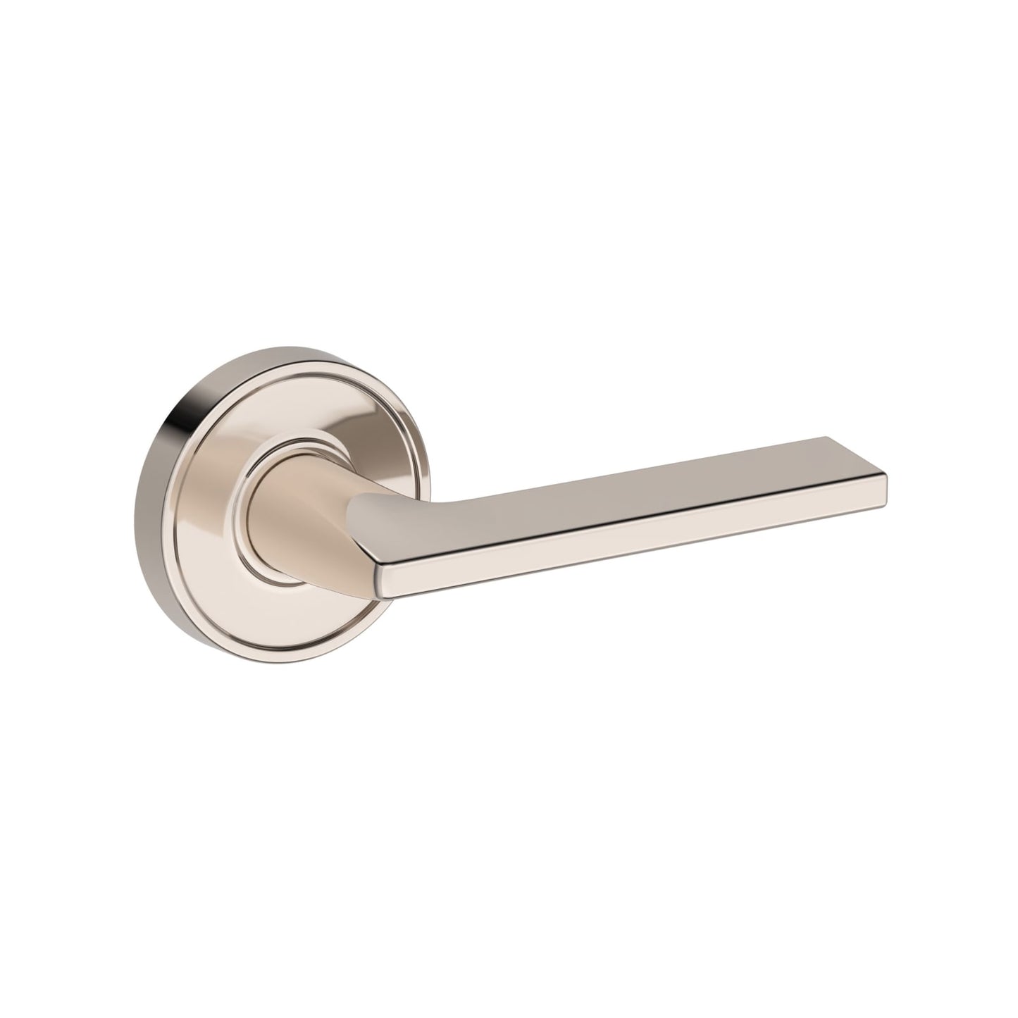 Baldwin Reserve Anaheim Hills Lever, Chamfered 5" Rose, Lifetime (PVD) Polished Nickel