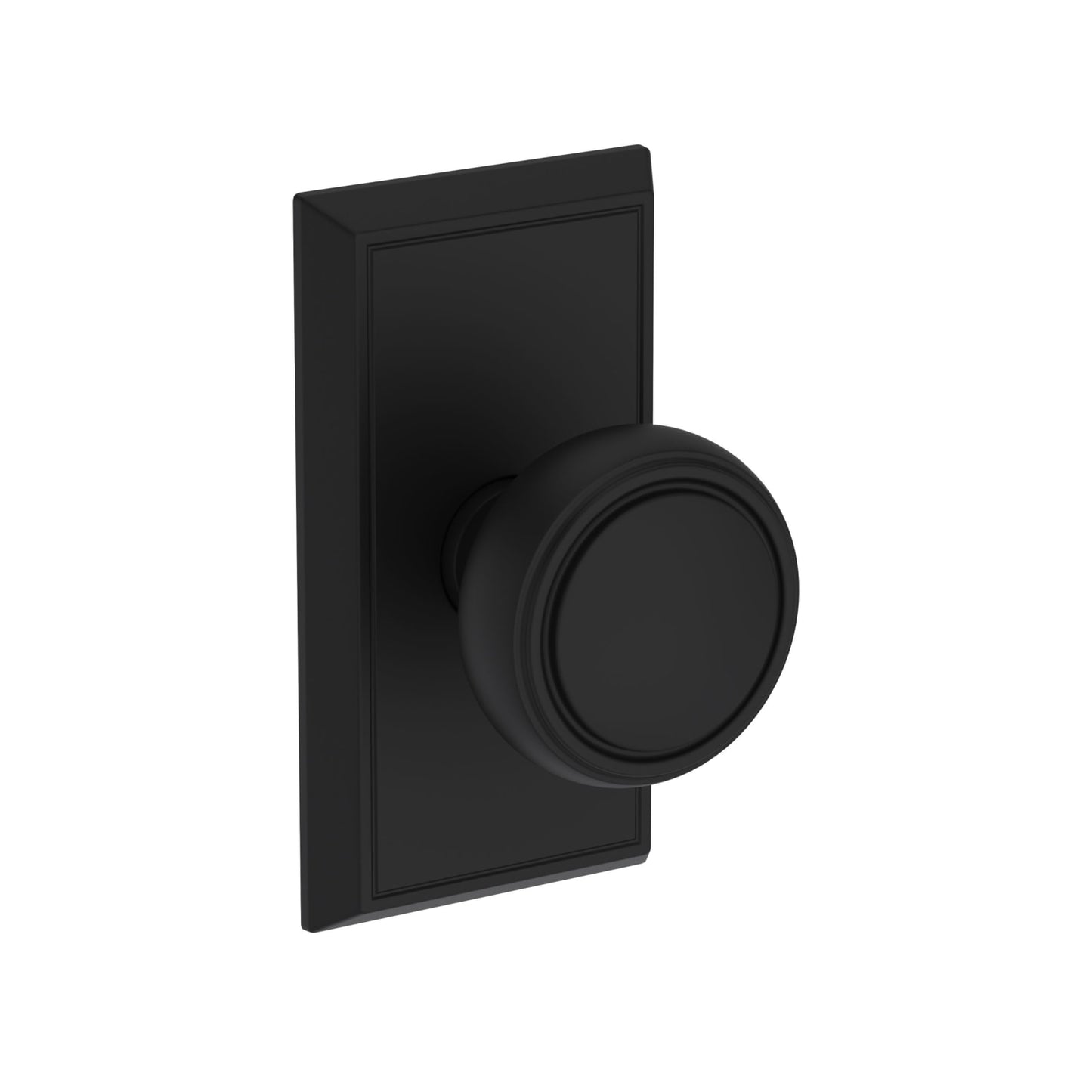 Baldwin Reserve Bremerton Knob, Chamfered 5" Rose, Satin Black